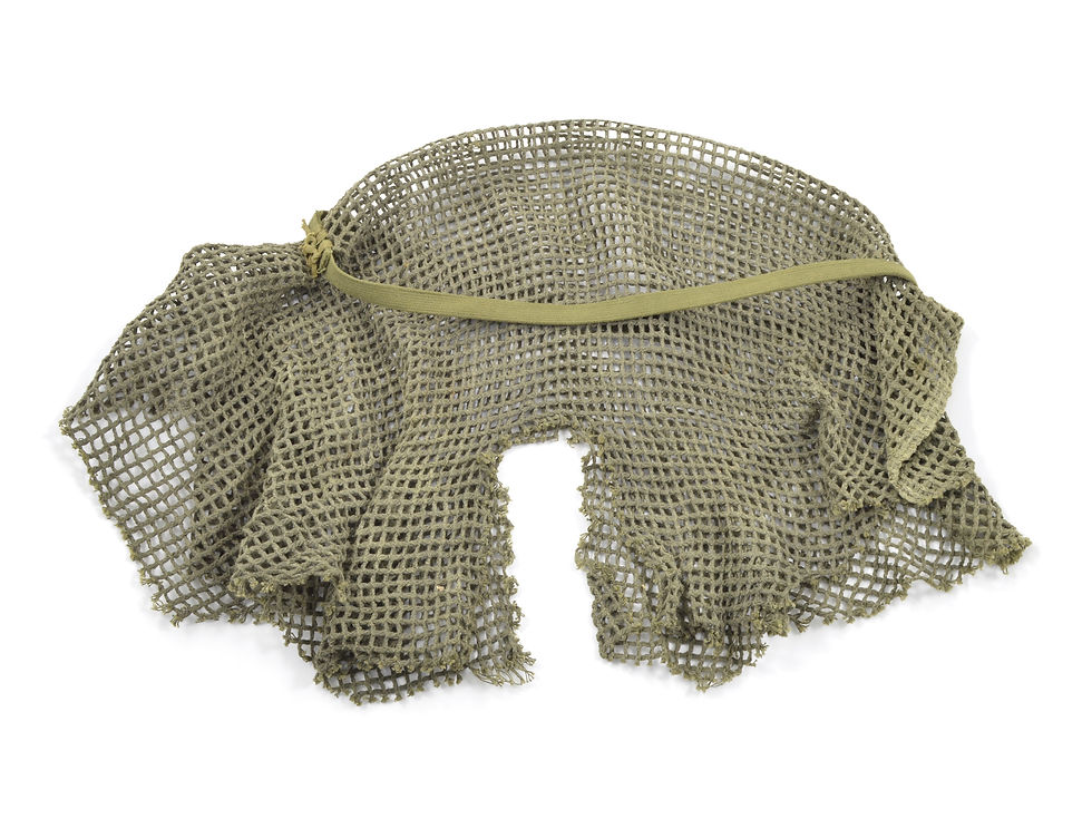 Original Late-WW2 U.S. "M44" Camouflage Helmet Net With Foliage Band For Sale