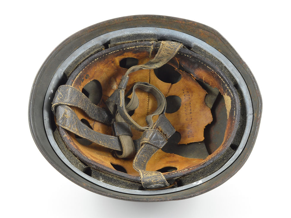 Original Late-WW2 German M38 Fallschirmjäger Camouflaged Helmet & Liner Set (ckl68) For Sale