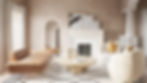 Living room with limewash walls, furniture and fireplace