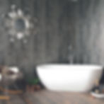 Bathroom with industrial chic panelling