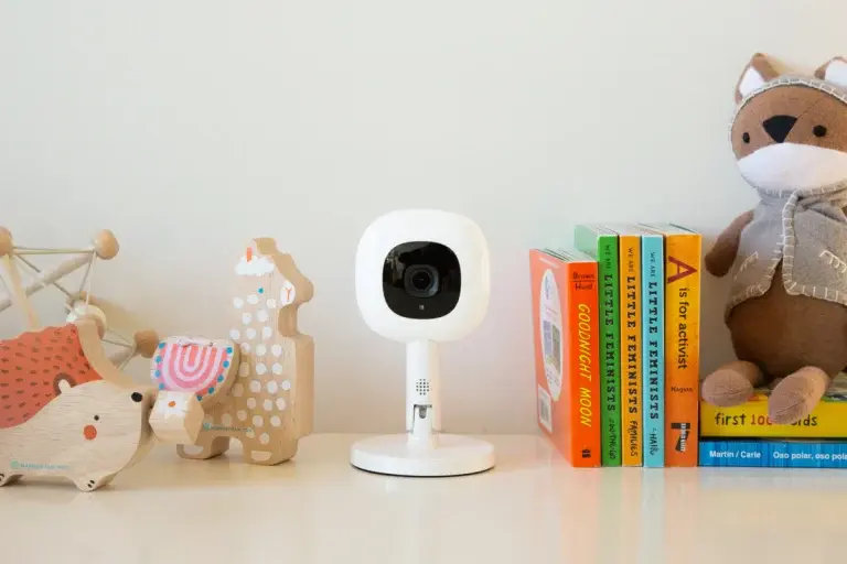 Video camera for nursery with books and toys