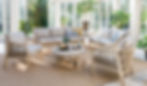 Conservatory with wooden furniture