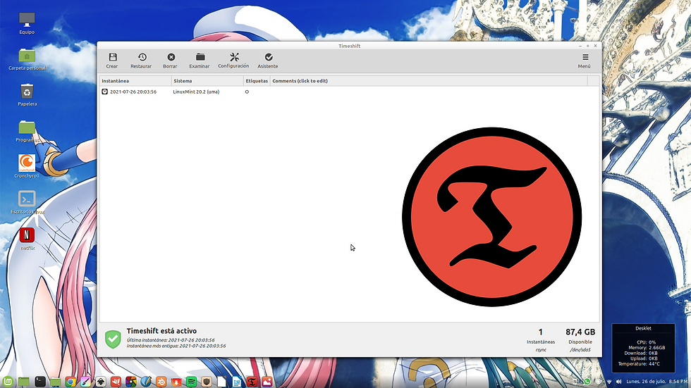 Como hacer un punto de restauración del sistema, en Linux Mint.