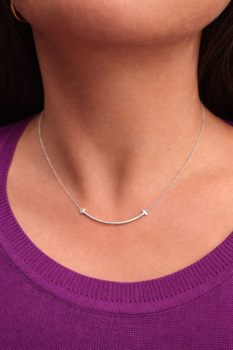 colar smile tiffany tiffany&co ouro branco