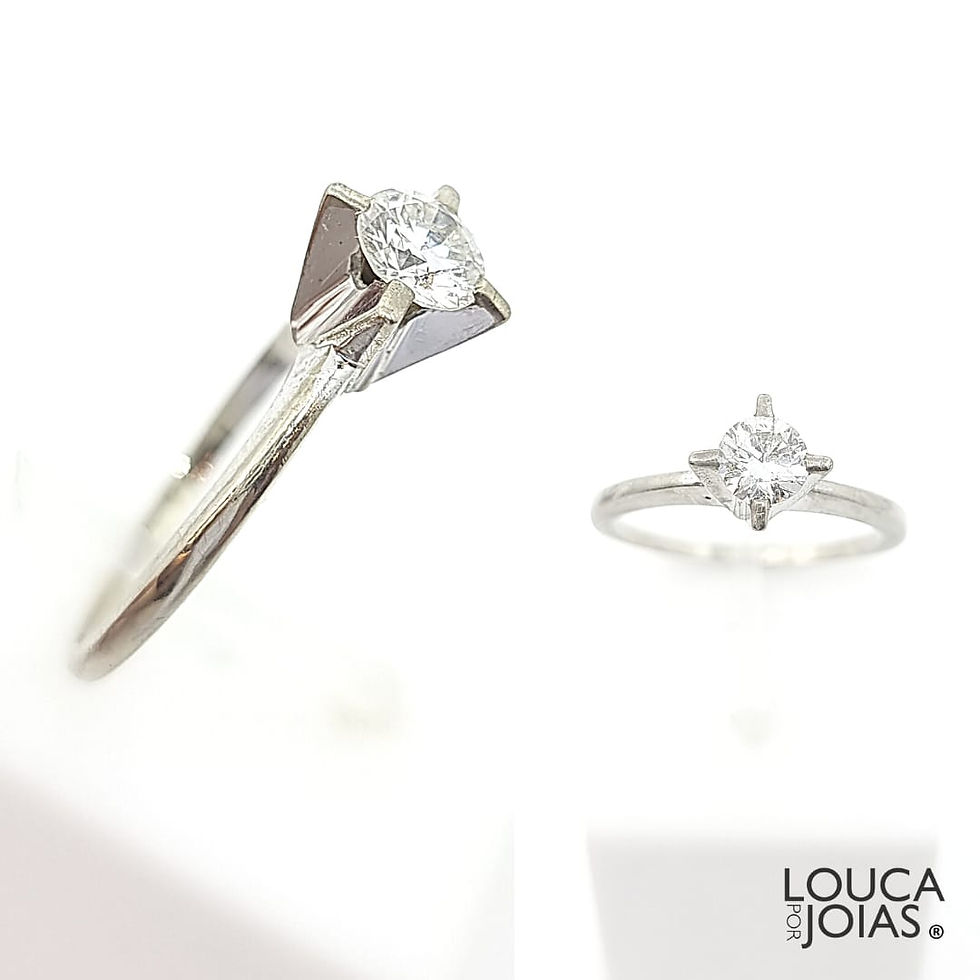 Anel solitário de 40 pts ouro branco