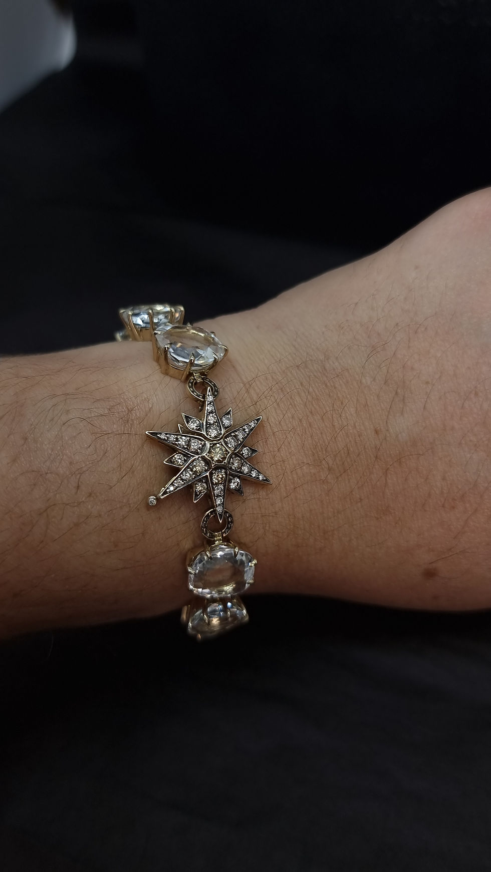 h.stern pulseira moonlight stars cristal diamantes brilhantes