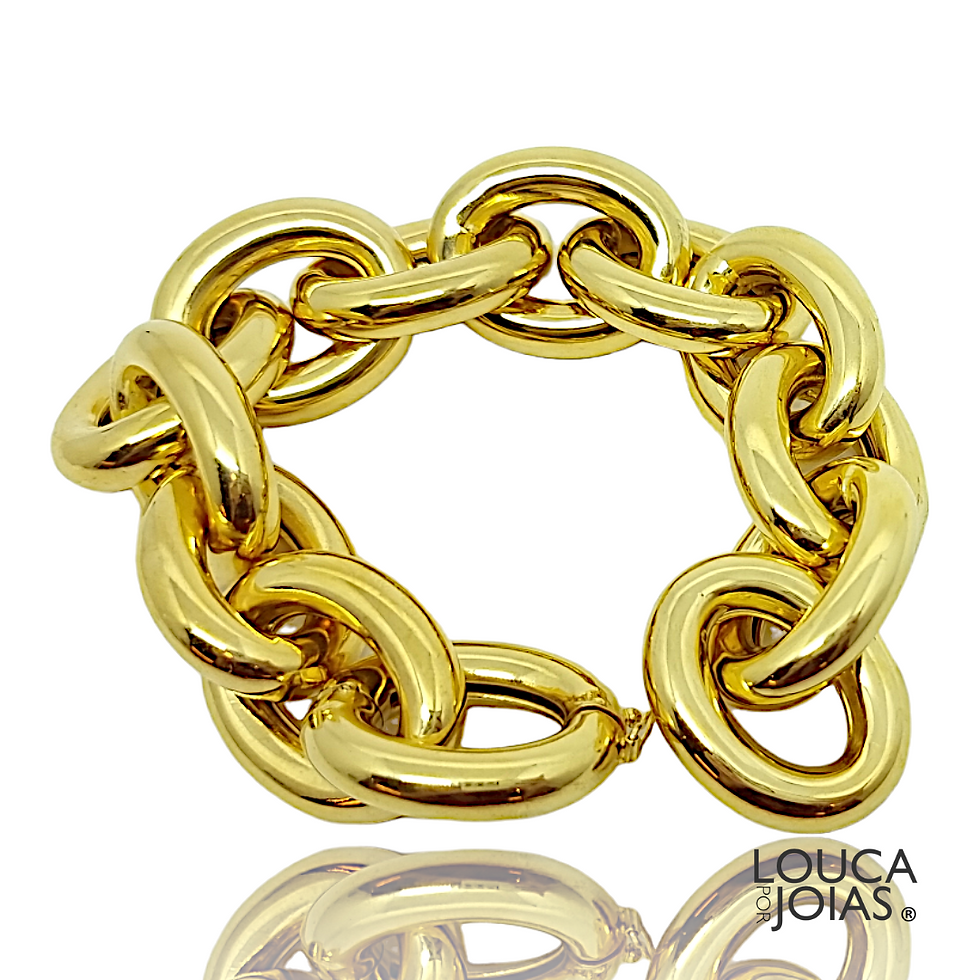 pulseira elos dourado joia italiana prata ouro 18k dvf