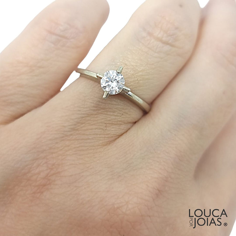 Anel solitário de 40 pts ouro branco