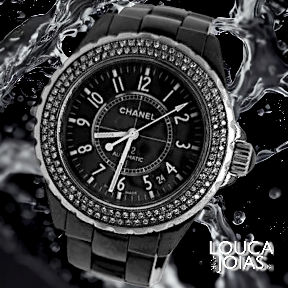 relogio chanel ceramica brilhante diamante j12