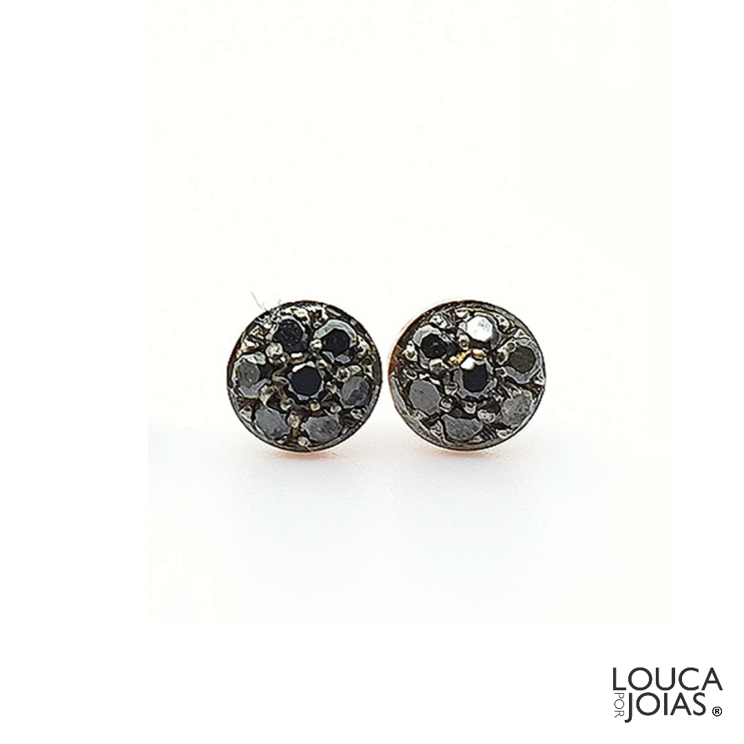 LPJ - Brincos Cogumelo 🍄  diamantes negros