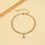 الصورة المصغرة: English Alphabet Zircon pendant Gold Anklet Simple Fashion custom foot chain