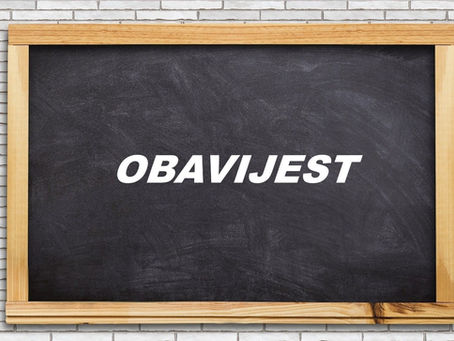 Obavijest o rezultatima natječaja