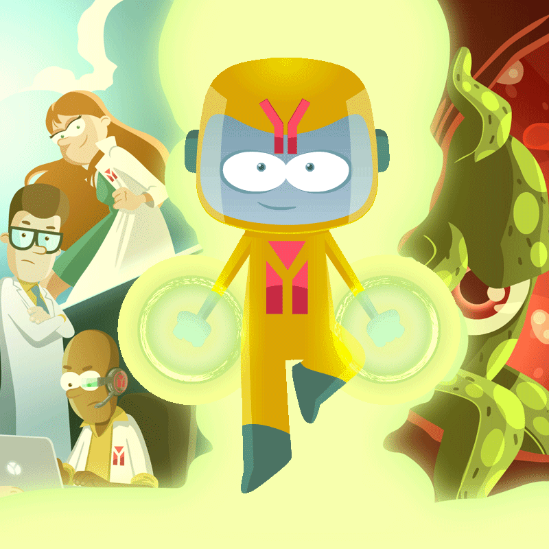 Cartoon superhero for kids edutainment by Federico Mazza Multimedia Artist