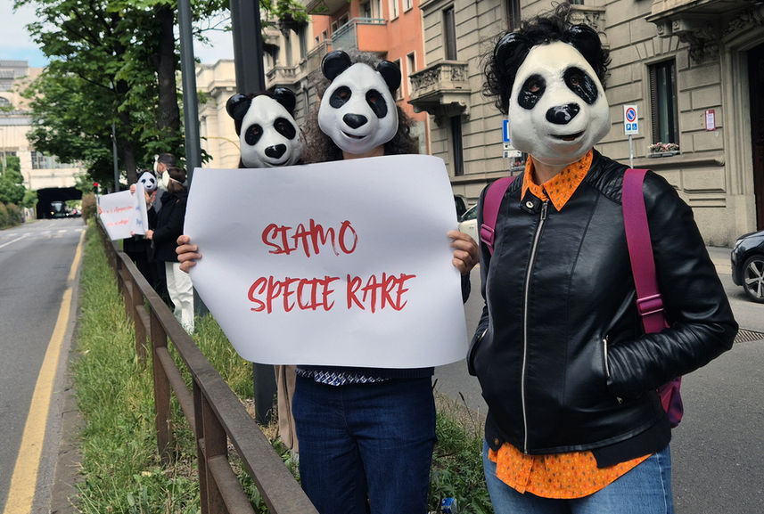 CAMPAGNA SPECIE RARE CORTEO MANIFESTAZIONE PANDA Federico Mazza Stefano De Felici Lampo Tv Koinè