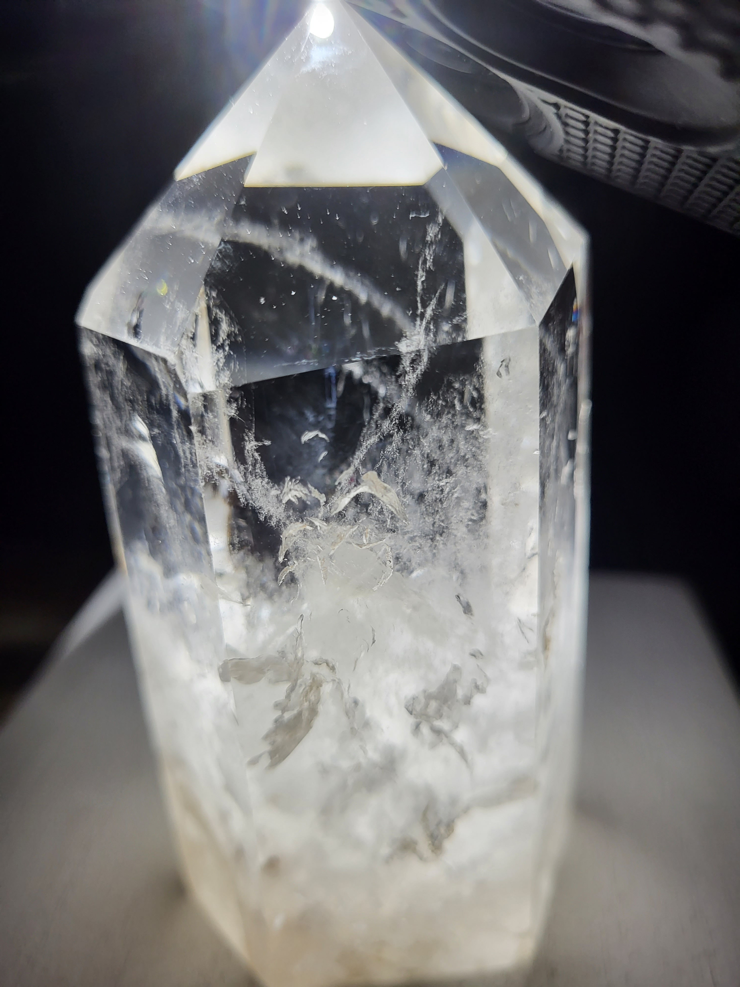 Clear Quartz Tower   Blue Needle