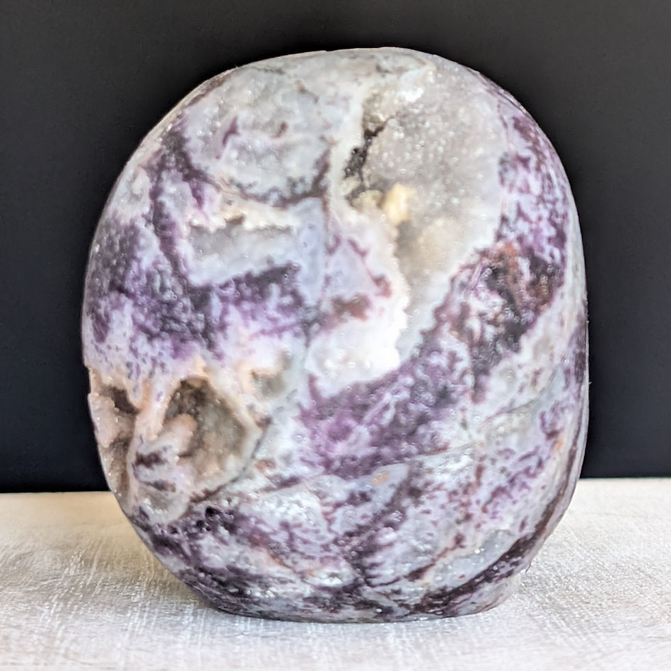 Thumbnail: Purple Sphalerite Skull Carving