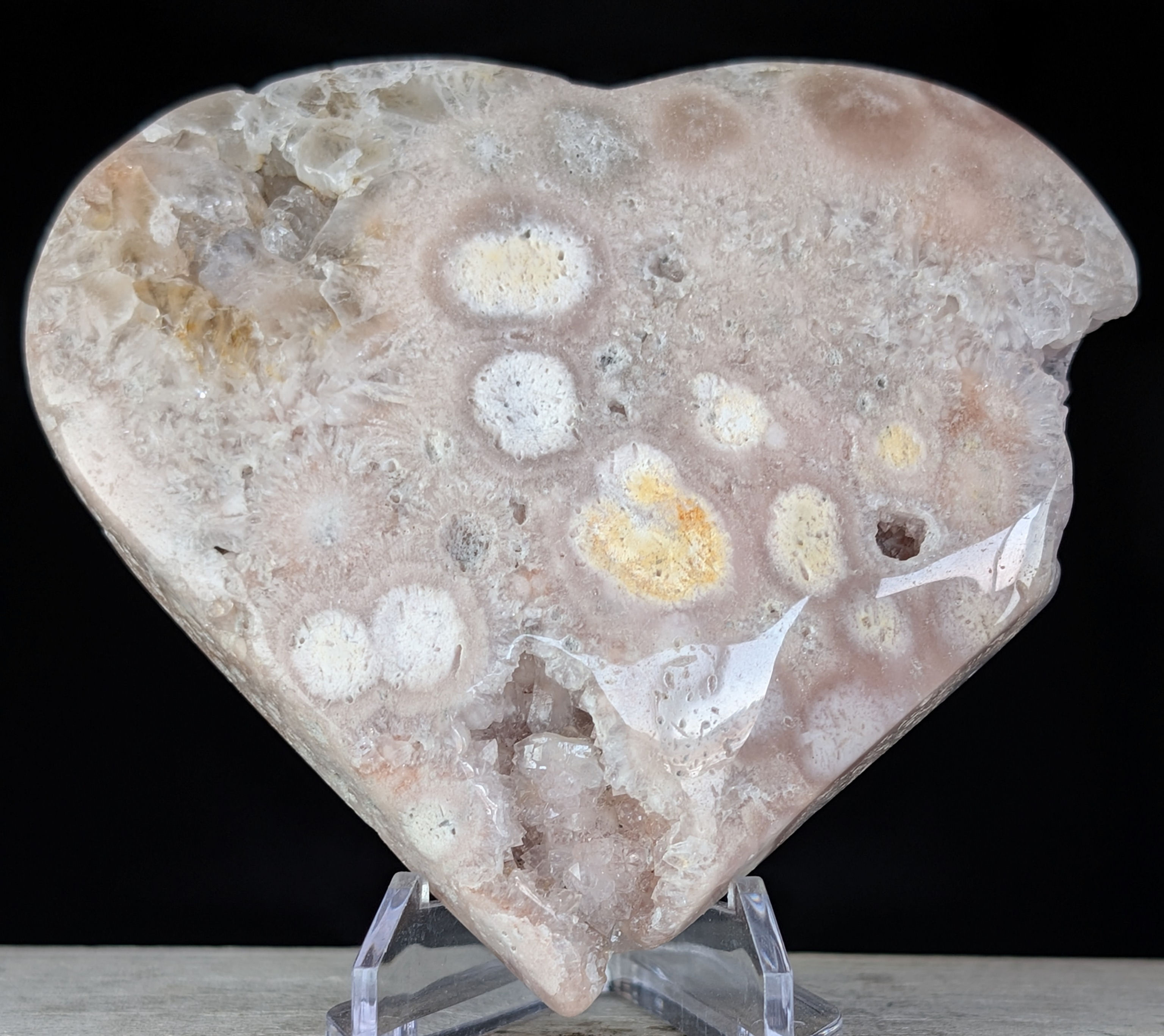 Pink Amethyst Heart Carving