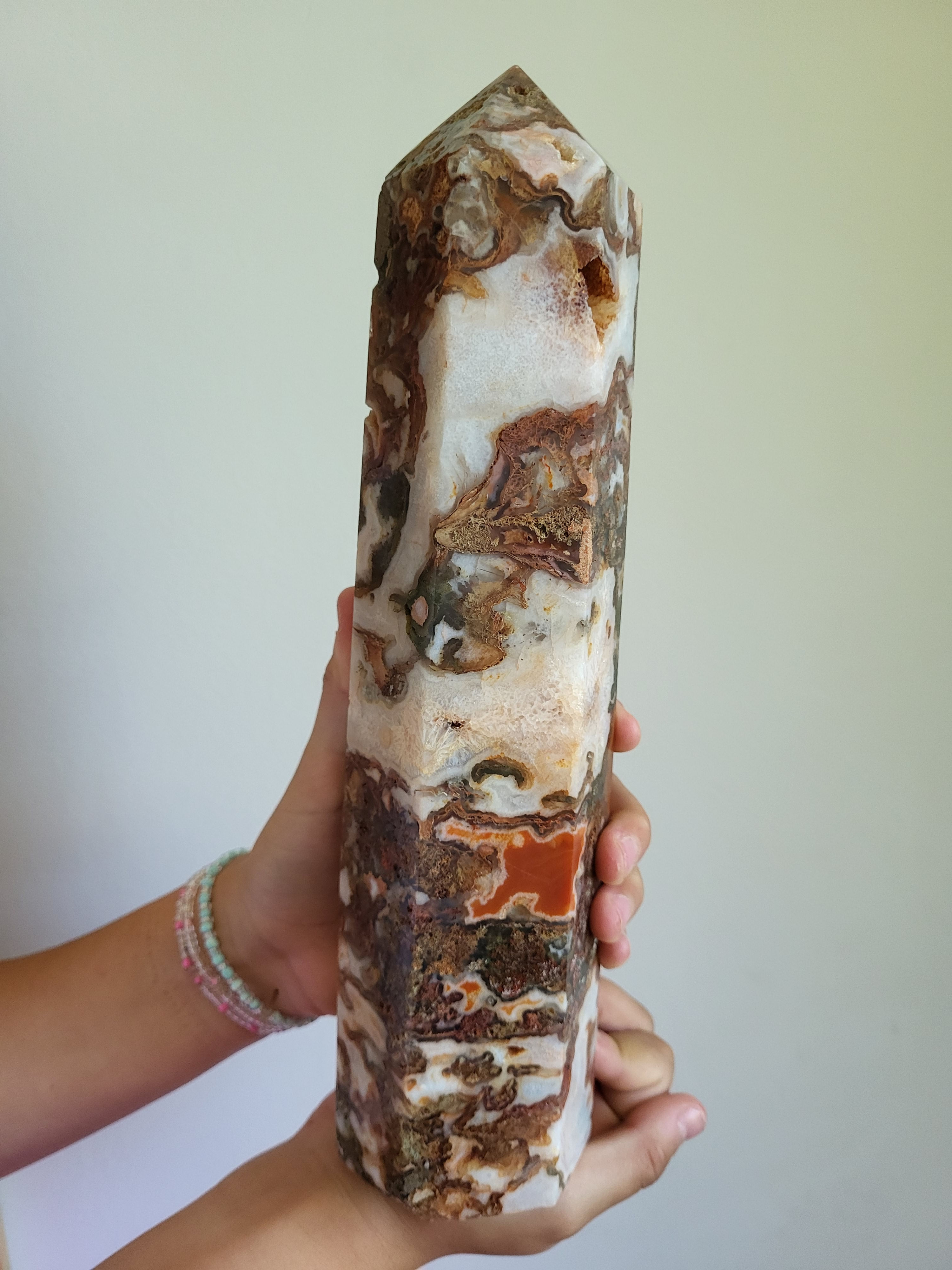 Red Moss Agate Tower