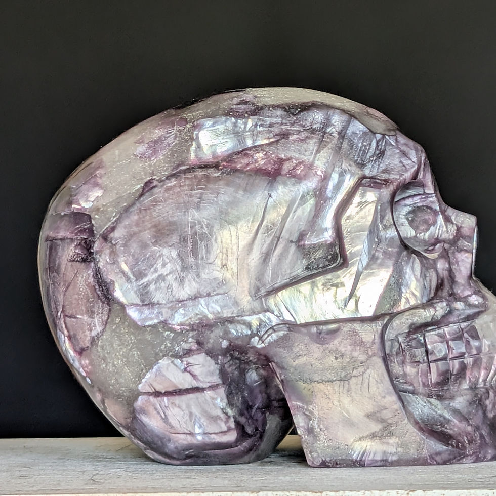 Thumbnail: Lepidolite Purple Mica Skull Carving