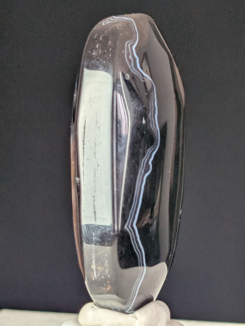 Thumbnail: Black Banded Lace Agate Palmstone