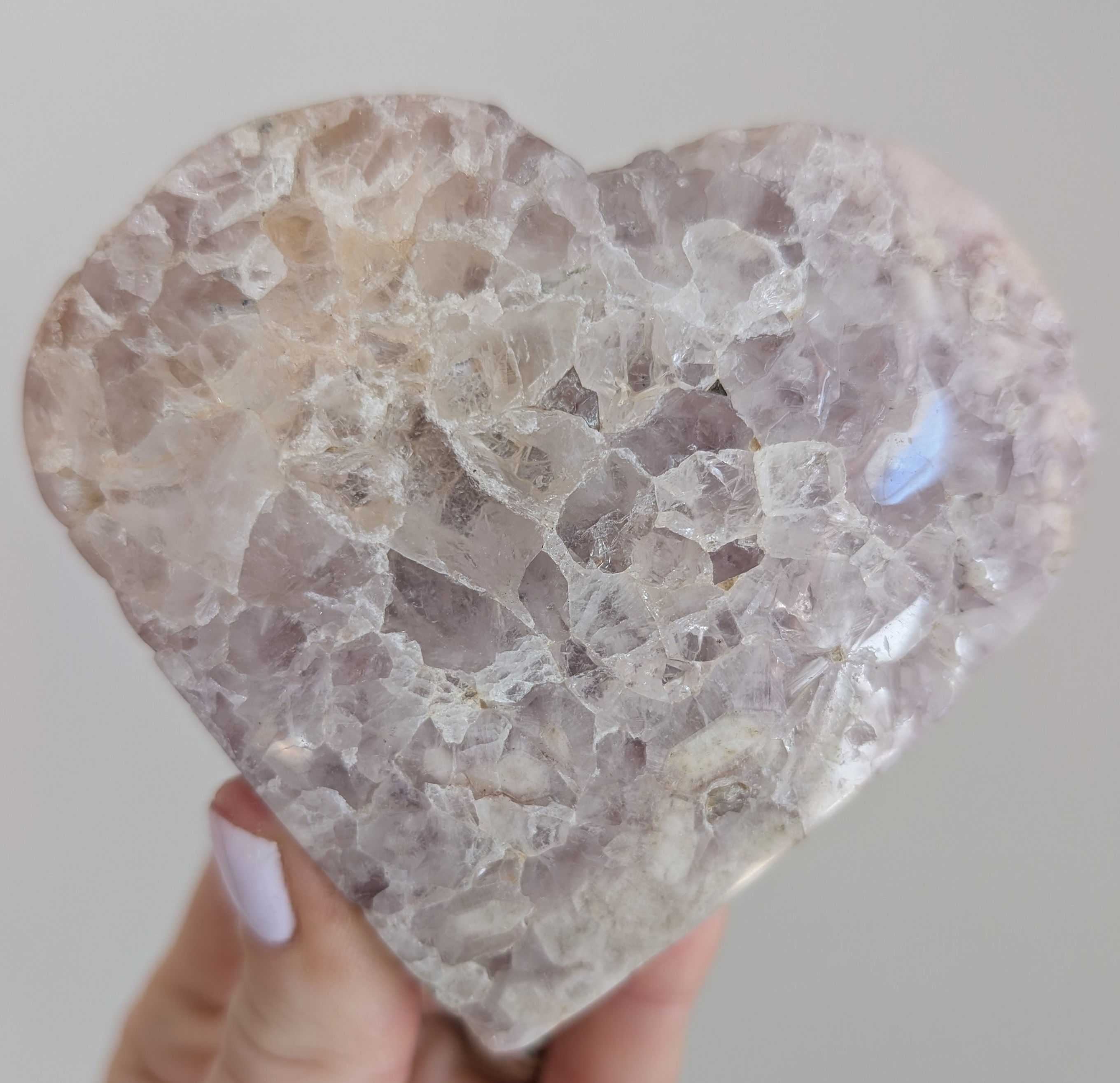 Pink Amethyst Heart Carving
