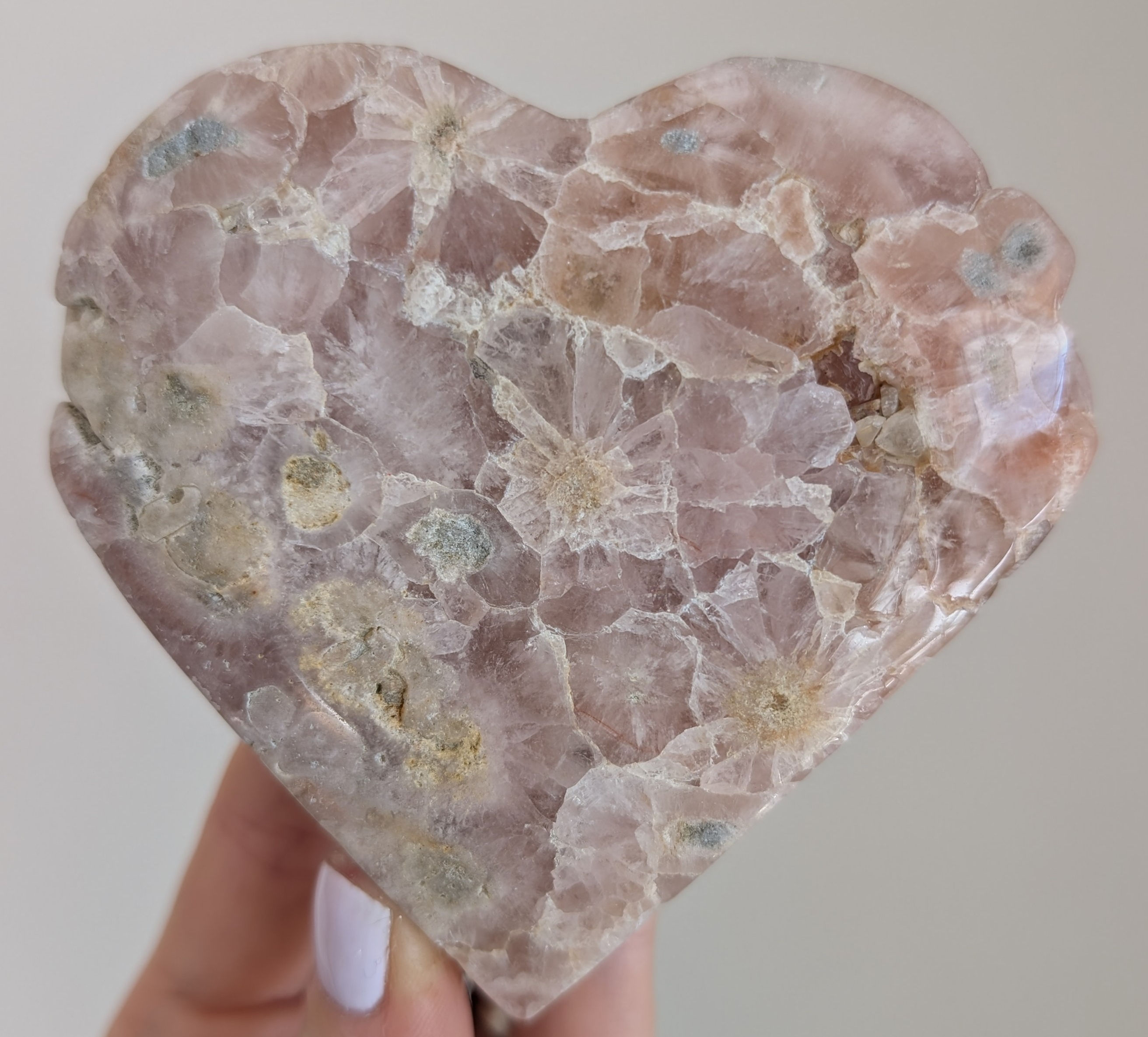 Pink Amethyst Heart Carving