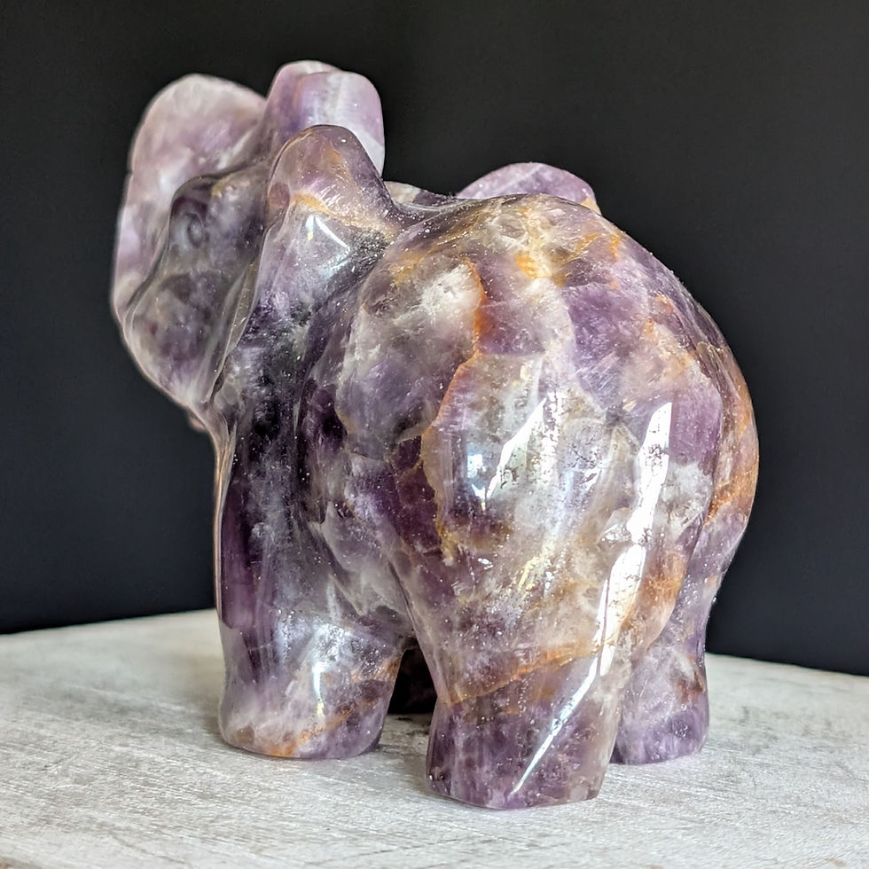 Thumbnail: Dream Chevron Amethyst Elephant Carving