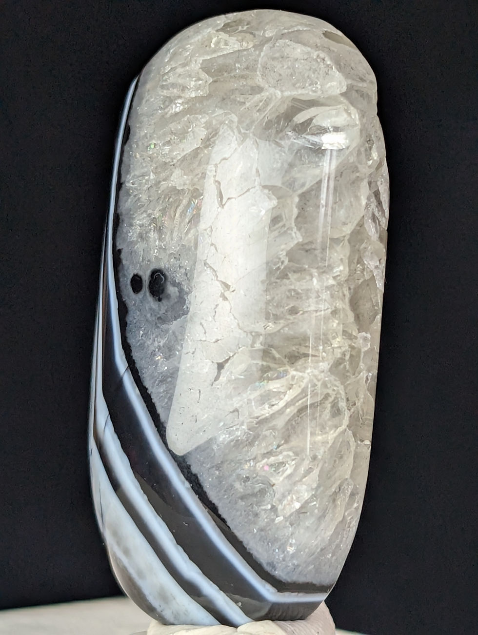 Thumbnail: Black Banded Lace Agate Palmstone