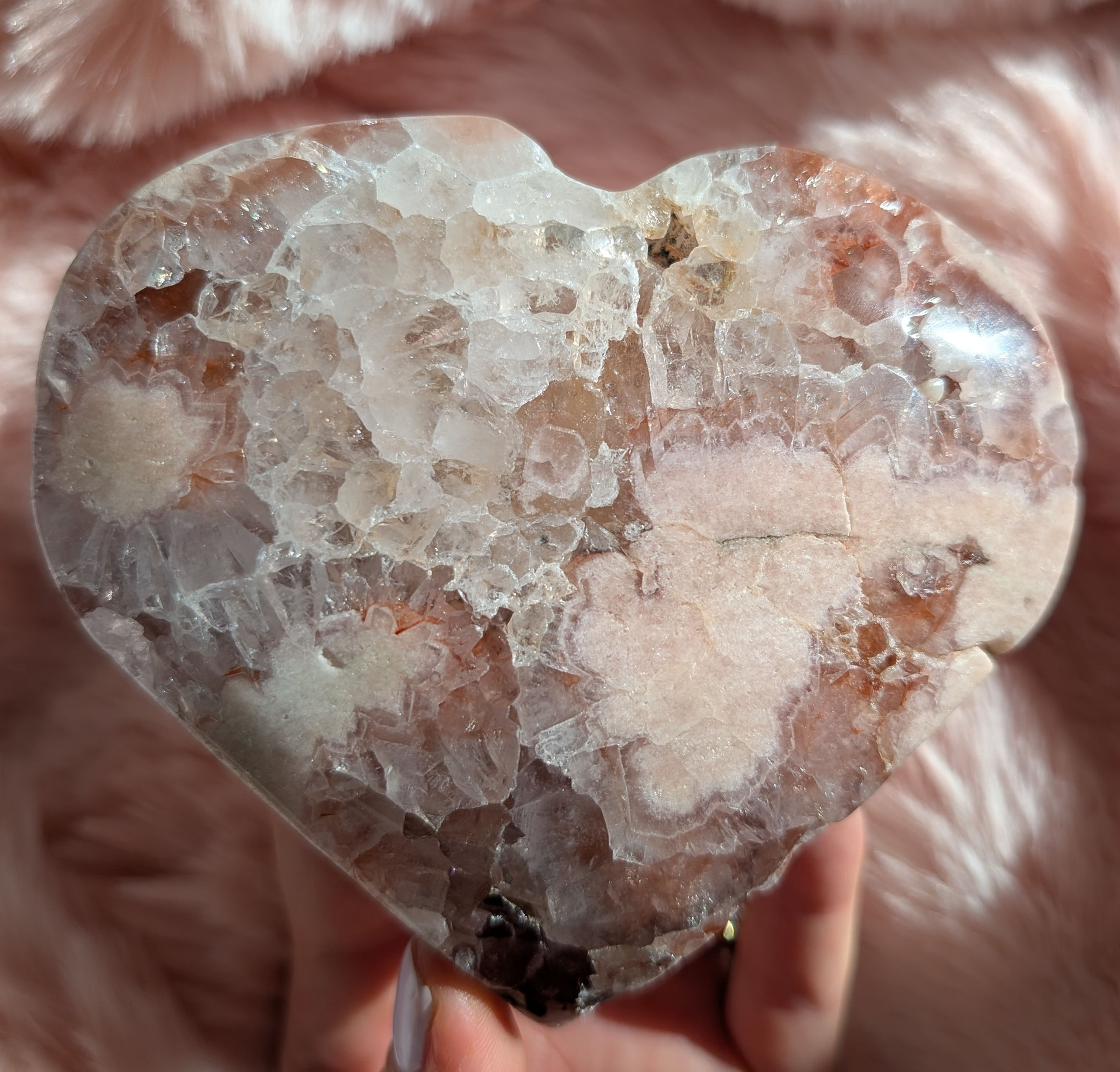Pink Amethyst Heart Carving