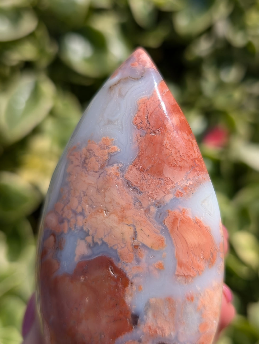 Thumbnail: Antique Pink Agate Freeform Teardrop