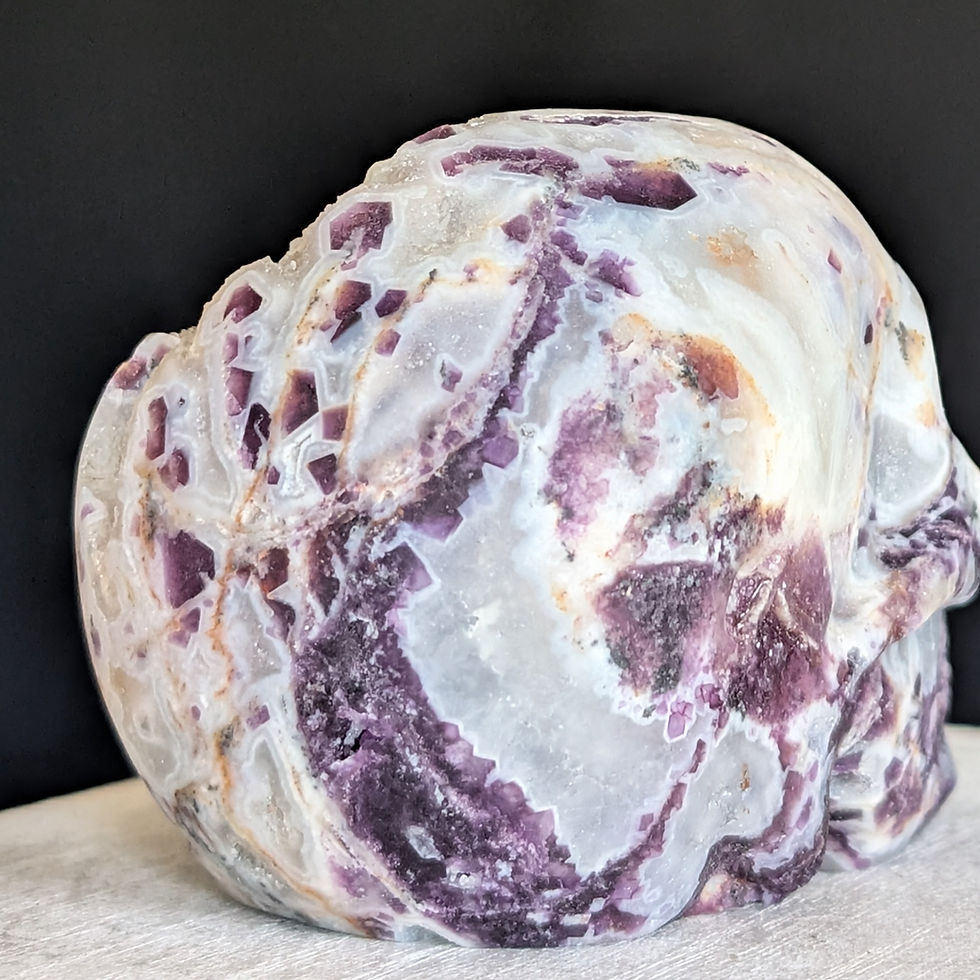 Thumbnail: Purple Sphalerite Skull Carving