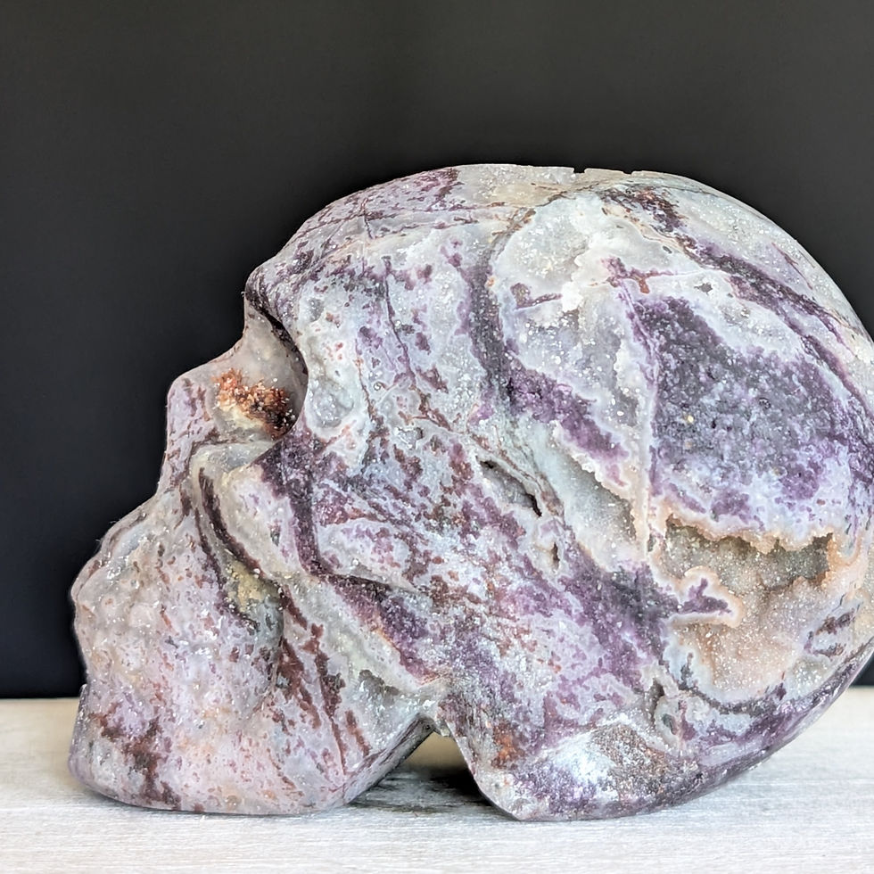 Thumbnail: Purple Sphalerite Skull Carving