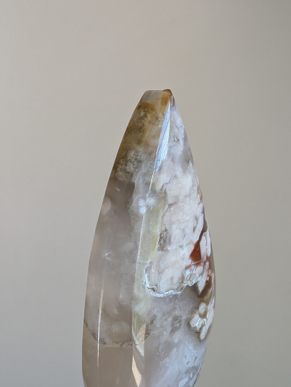 Thumbnail: Green Flower Agate Freeform Teardrop
