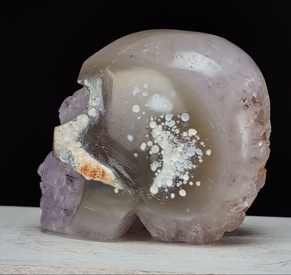 Thumbnail: Quartz Skull Carving  Geode Half Face
