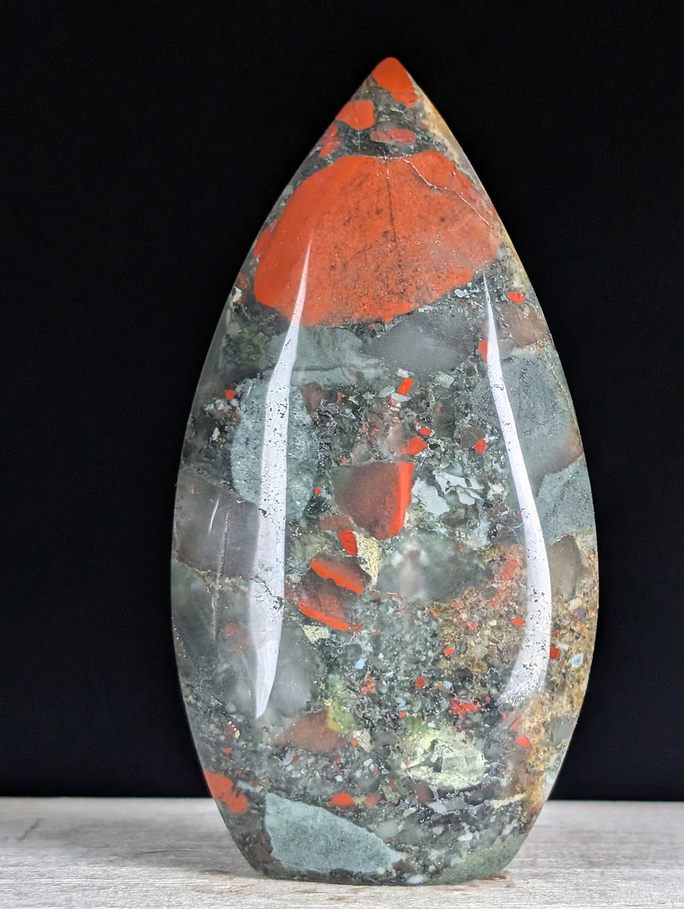 Bloodstone Freeform Teardrop