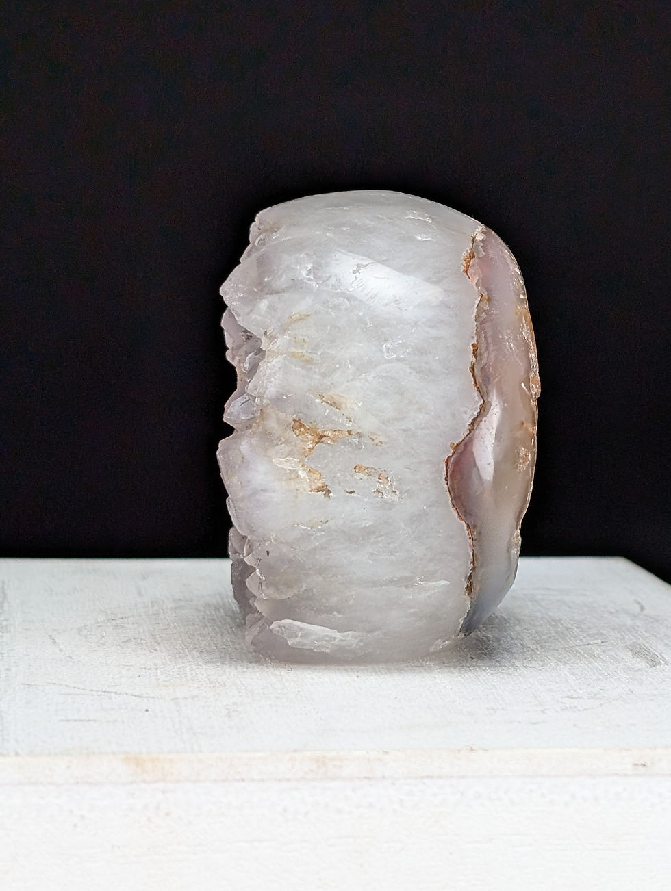 Thumbnail: Quartz Skull Carving Geode Half Face