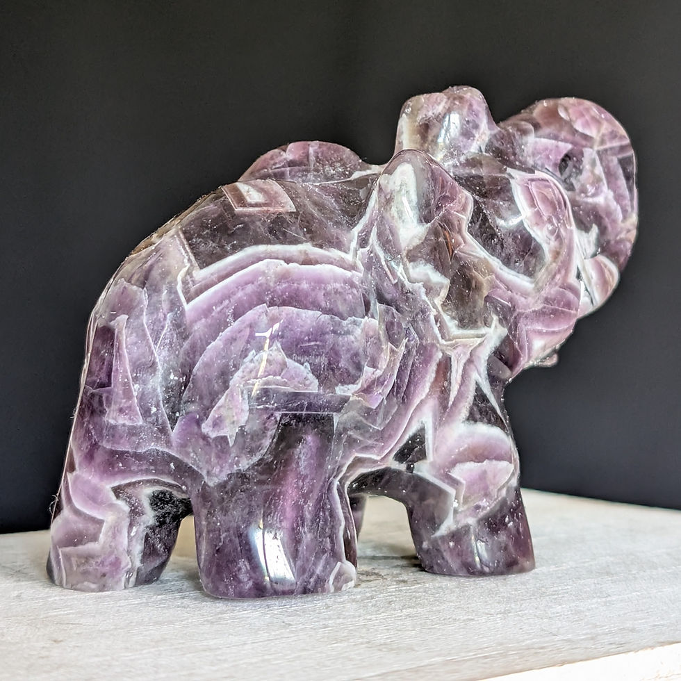Thumbnail: Dream Chevron Amethyst Elephant Carving