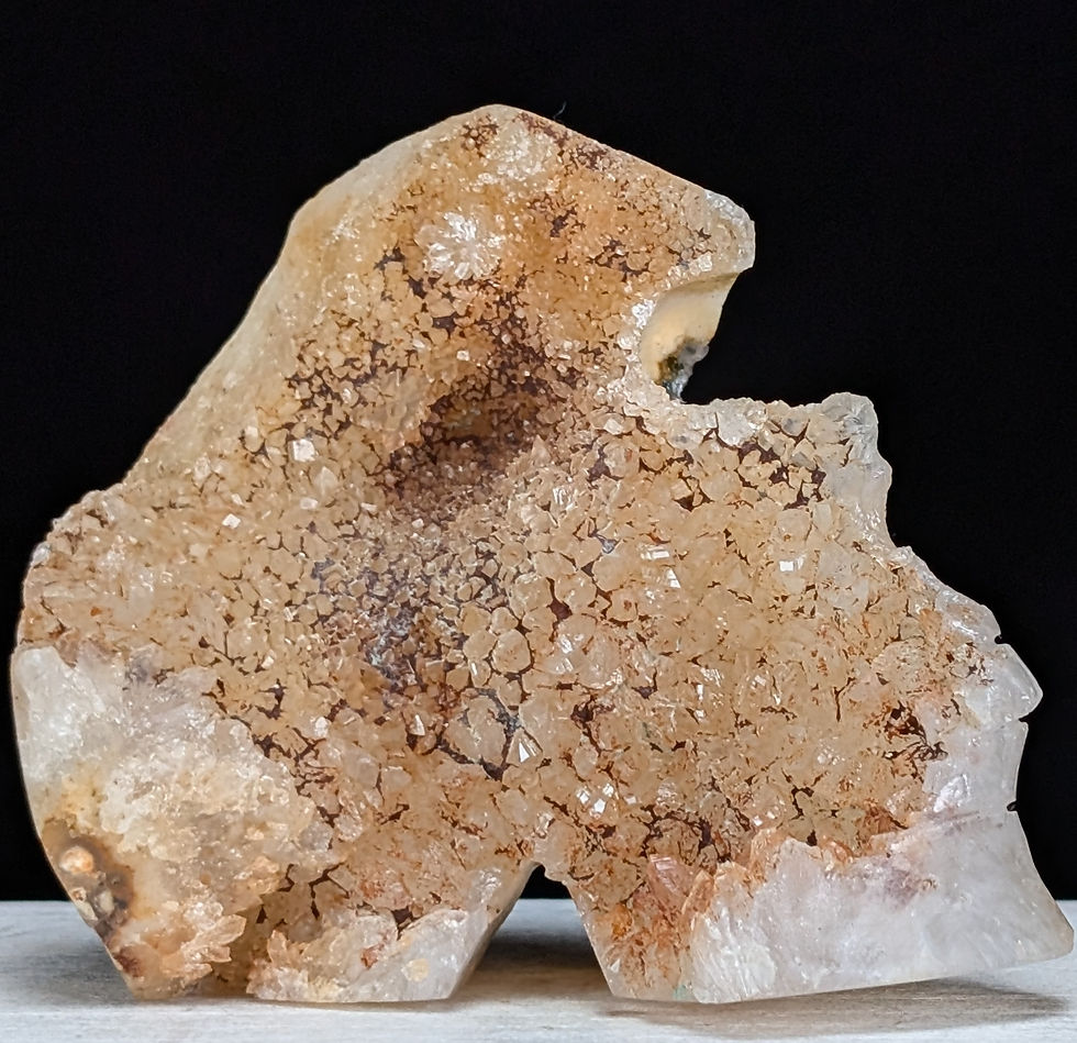 Quartz Skull Carving Geode Half Face