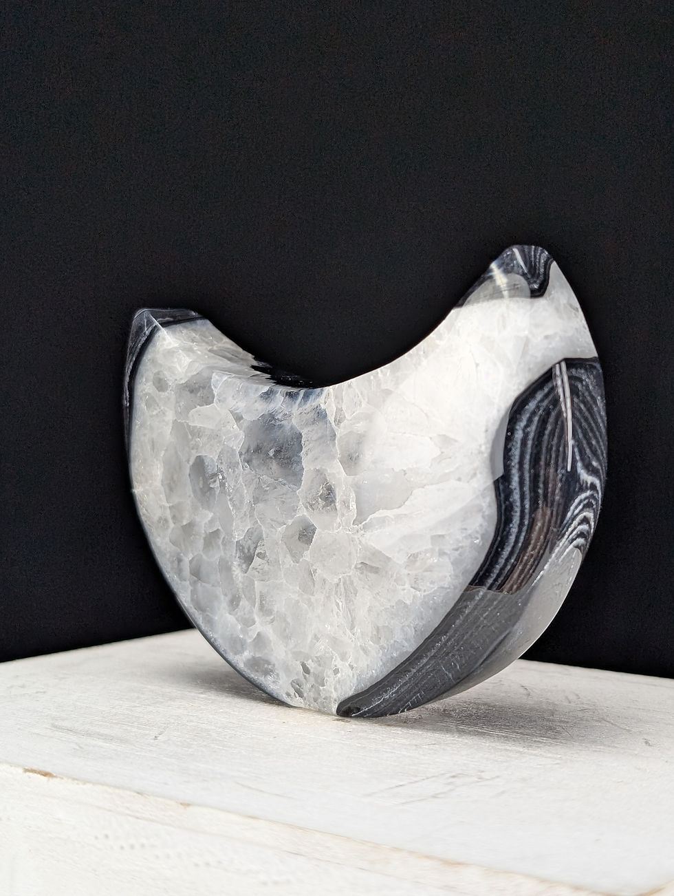 Thumbnail: Black Crazy Lace Agate Moon Carving