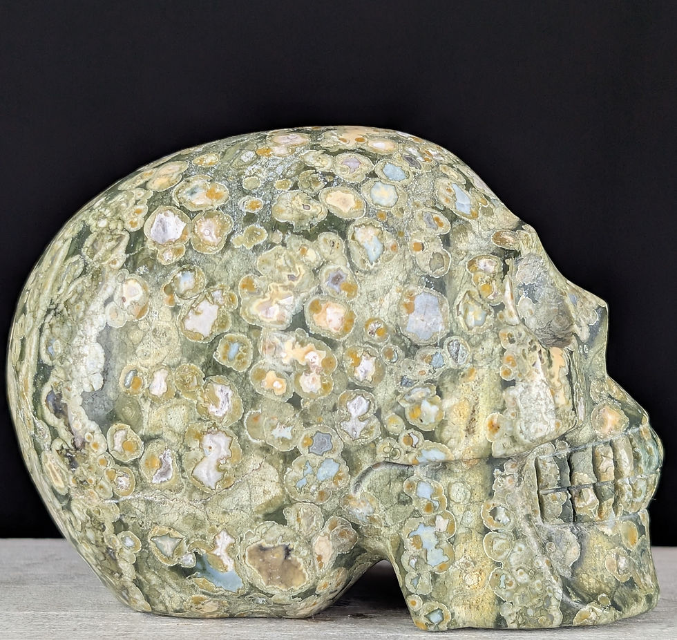 Thumbnail: Rainforest Jasper Skull Carving