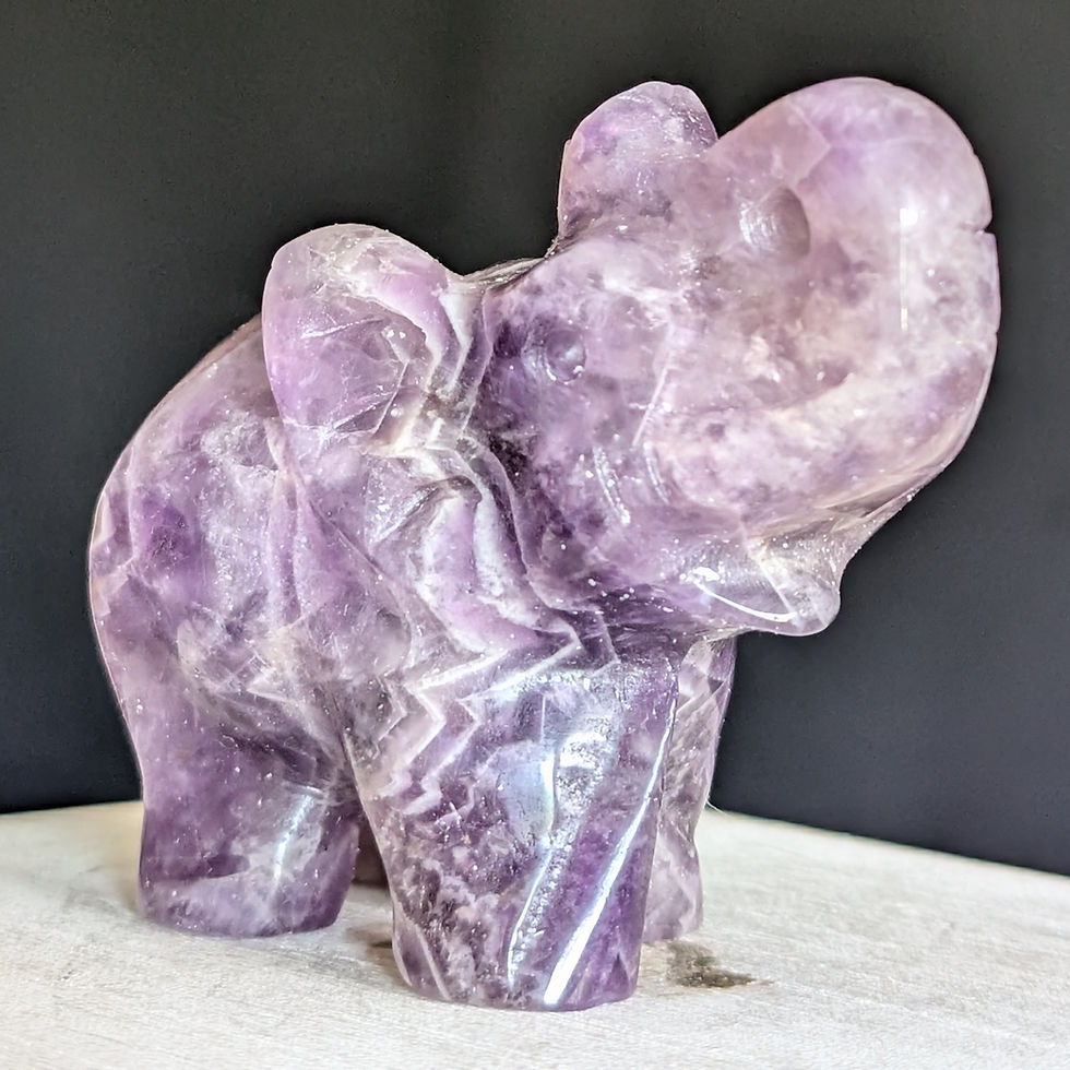 Thumbnail: Dream Chevron Amethyst Elephant Carving