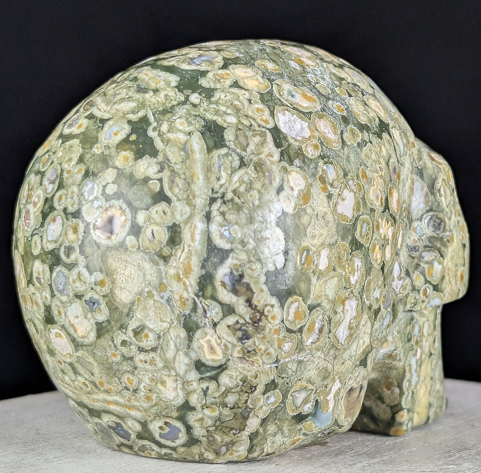 Thumbnail: Rainforest Jasper Skull Carving