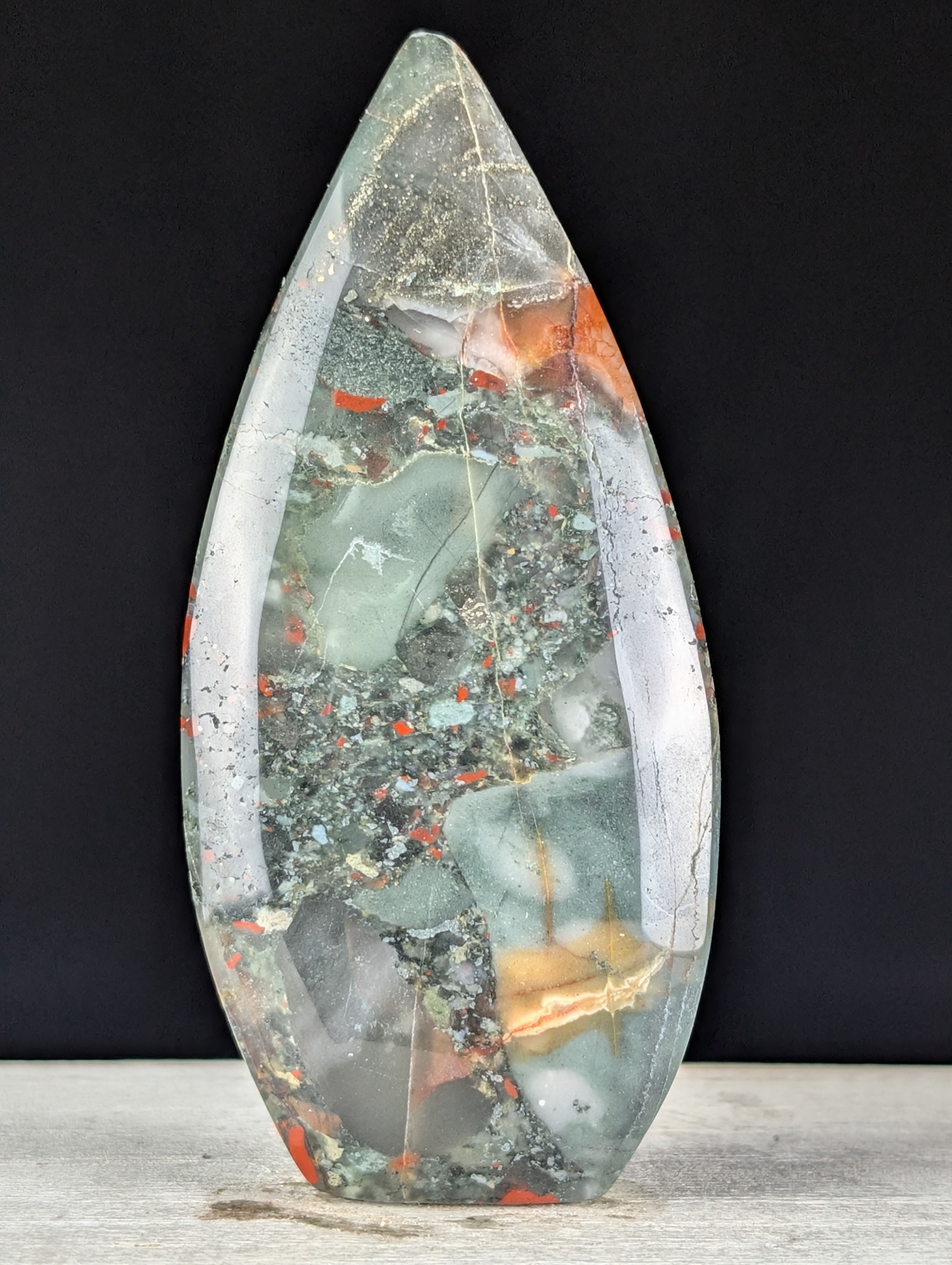 Bloodstone Freeform Teardrop