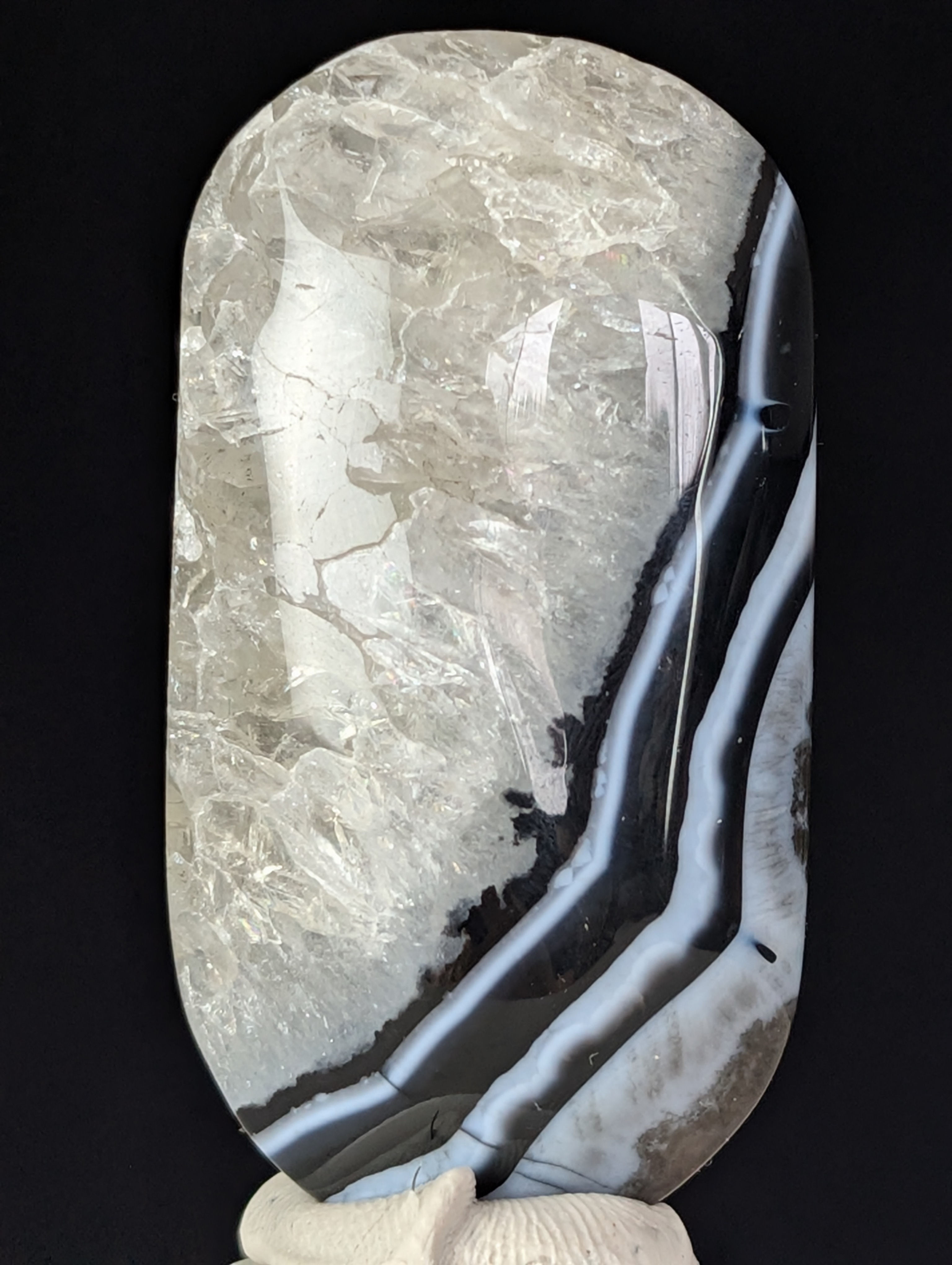Black Banded Lace Agate Palmstone