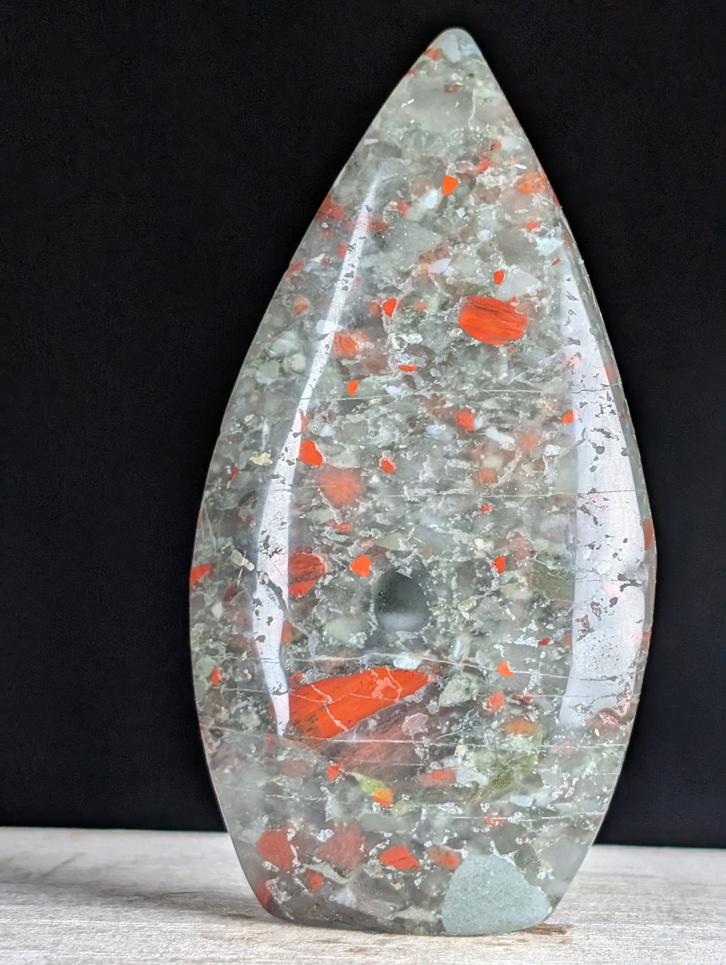 Bloodstone Freeform Teardrop