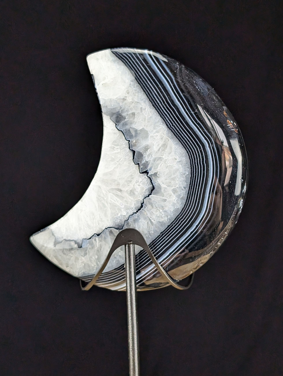Thumbnail: Black Crazy Lace Agate Moon Carving
