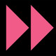 Black background with two pink triangles creating the 'forward' symbol