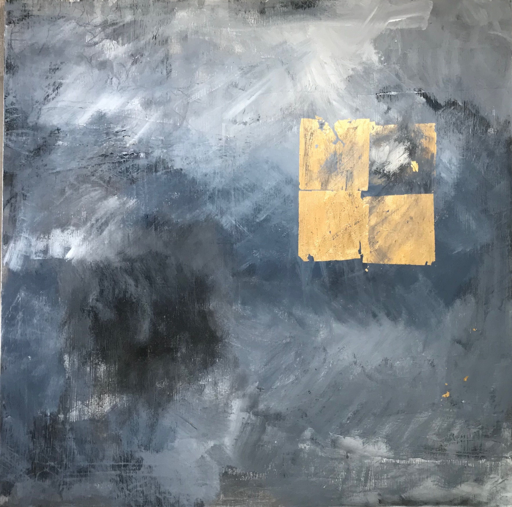 Acrylic on Canvas with Gold Leaf 100x100cm