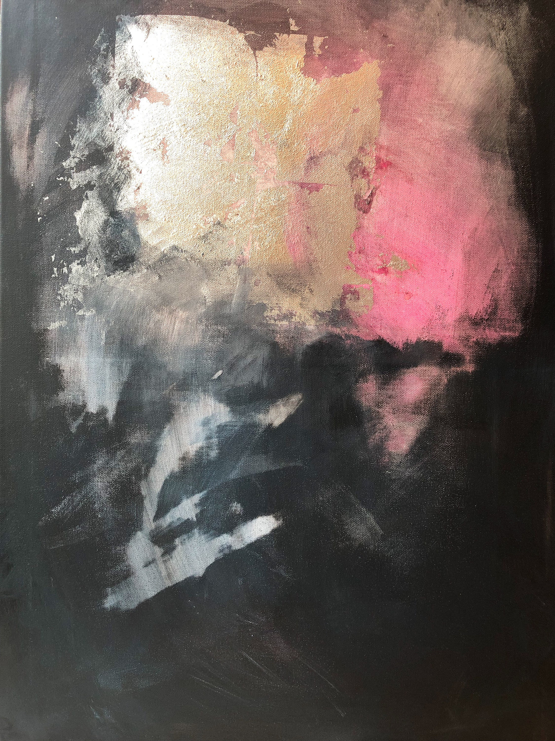Original Canvas- Silver Leaf and Acrylic on Canvas 60x80cm