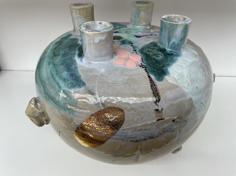 Thumbnail: Uniek kandelaar object doorsnede 30cm. 